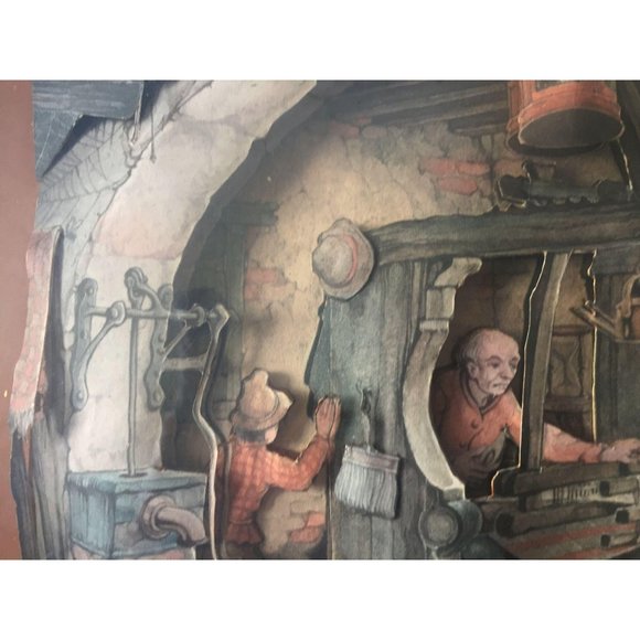 Vintage Anton Pieck Framed 3D Cut Paper Art 14x12 - Picture 7 of 12